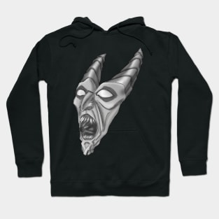 Angry Krampus Head Grayscale Hoodie